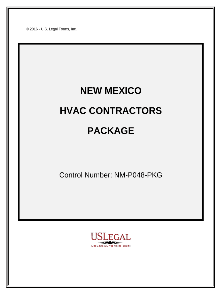 HVAC Contractor Package New Mexico  Form