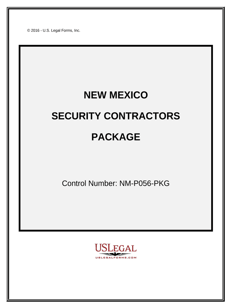 Security Contractor Package New Mexico  Form