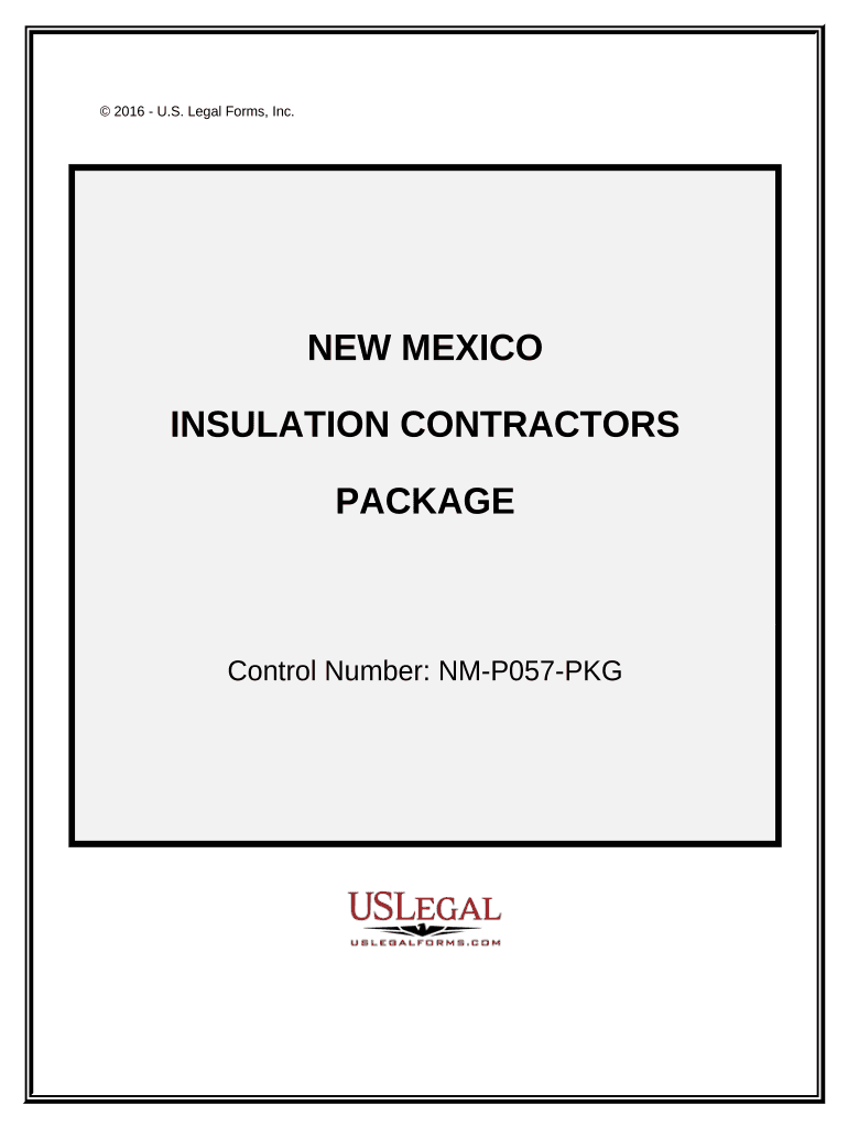 Insulation Contractor Package New Mexico  Form