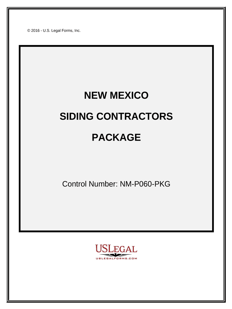 Siding Contractor Package New Mexico  Form