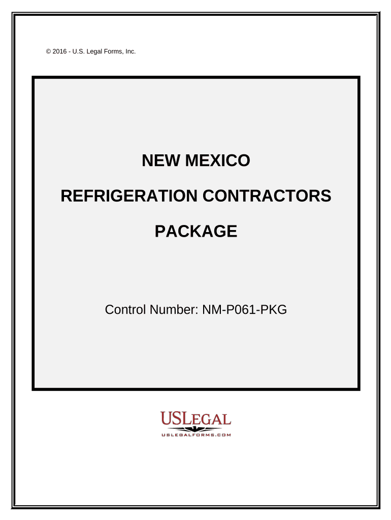 Refrigeration Contractor Package New Mexico  Form