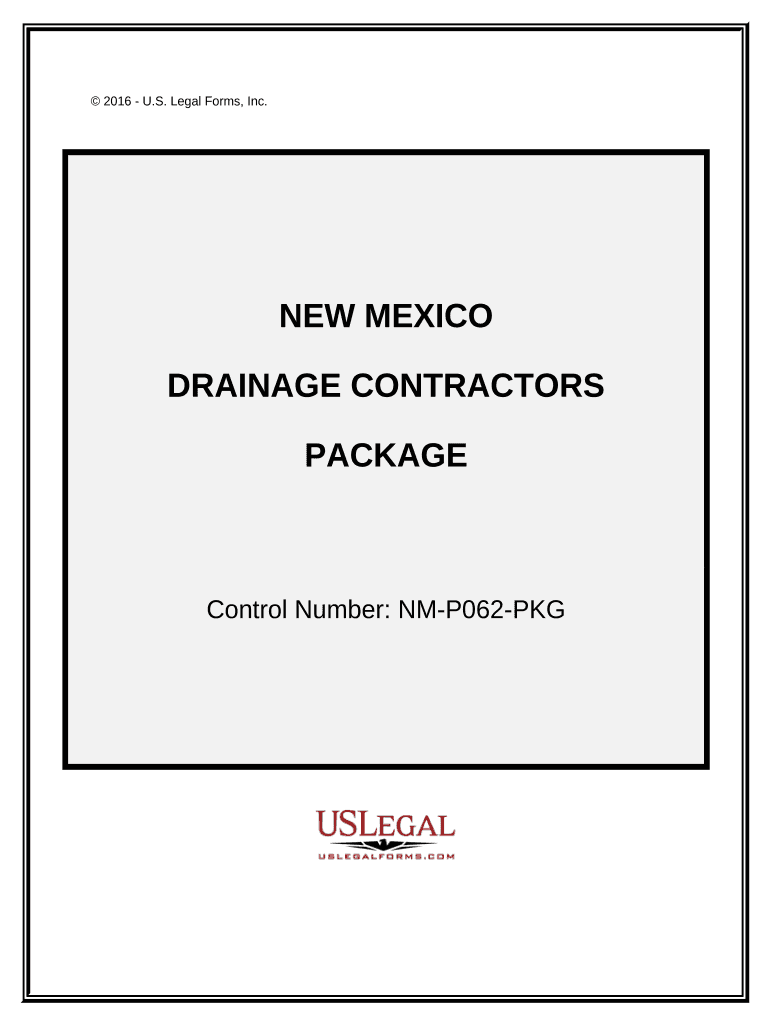 Drainage Contractor Package New Mexico  Form