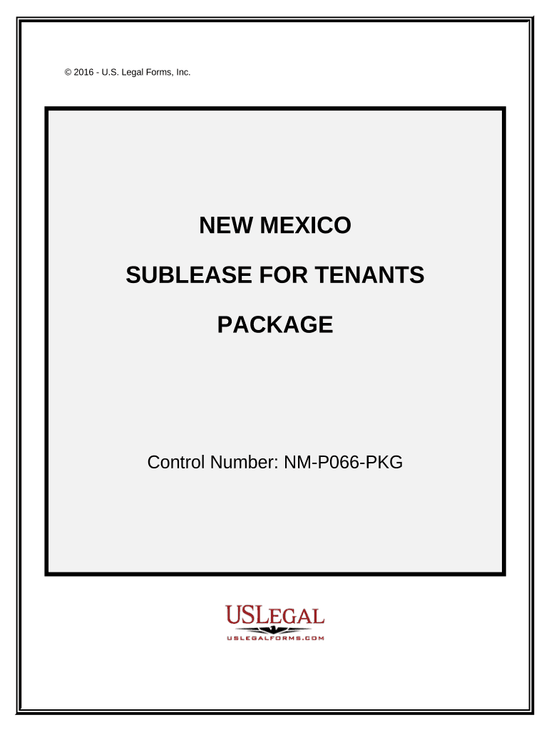 Landlord Tenant Sublease Package New Mexico  Form