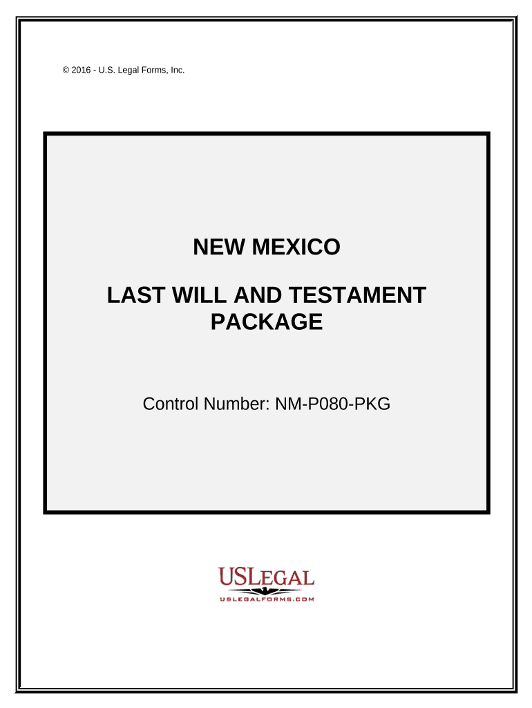 Last Will and Testament Package New Mexico  Form