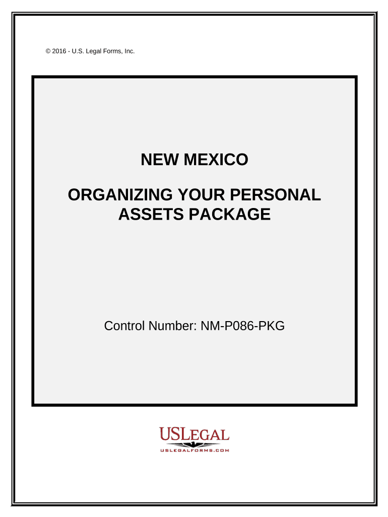Organizing Your Personal Assets Package New Mexico  Form