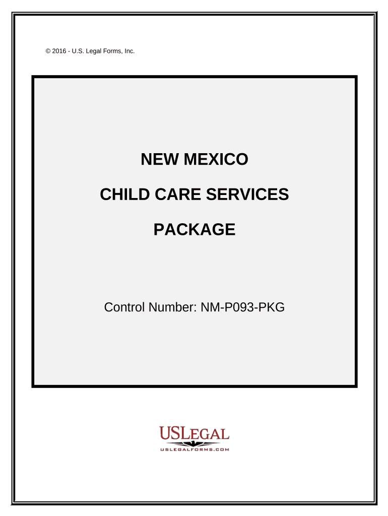 Child Care Services Package New Mexico  Form