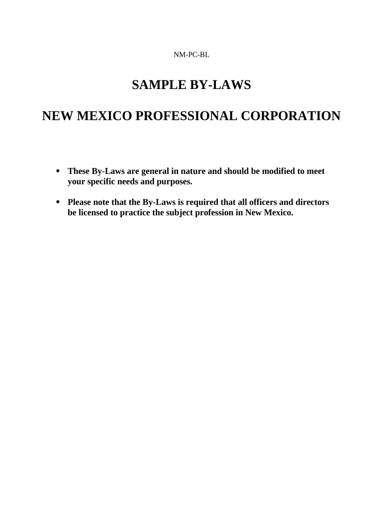 New Mexico Bylaws  Form