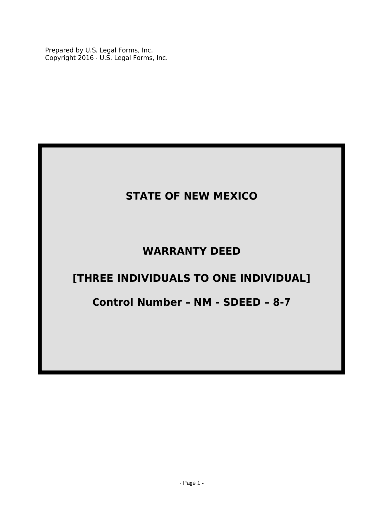 New Mexico Warranty Deed  Form