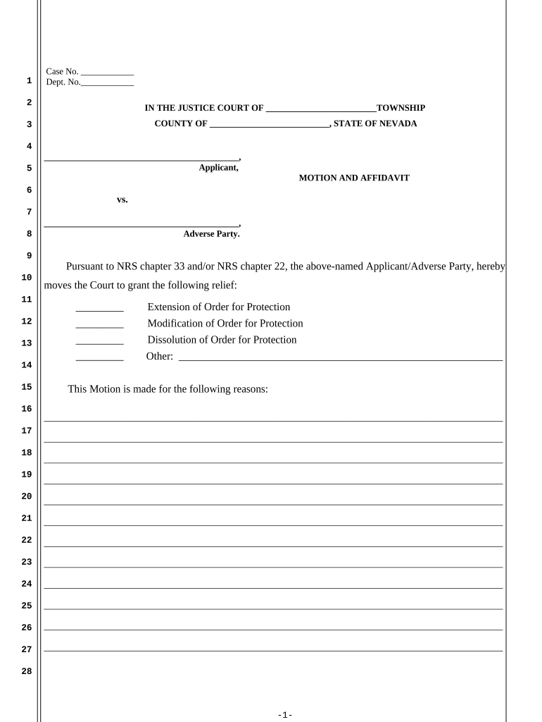 Nv Domestic Violence  Form