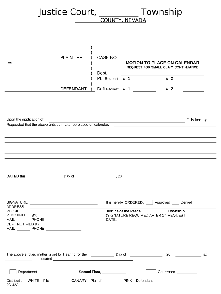 Nevada Claim Form