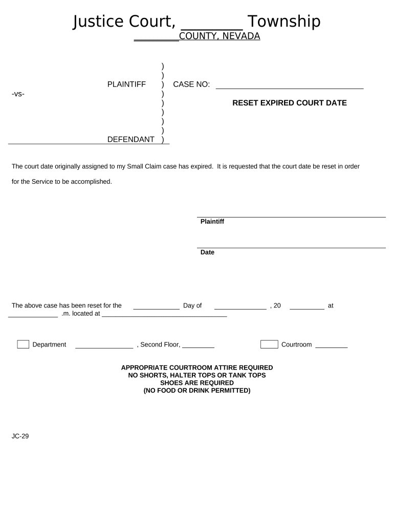 Nevada Court  Form