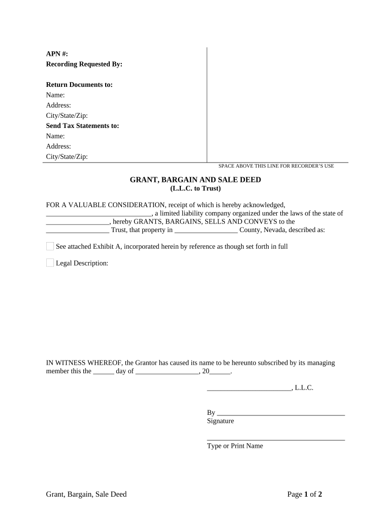 Nevada Limited Liability Company  Form