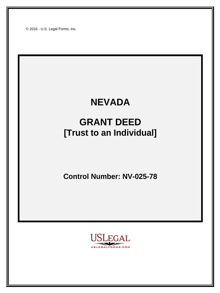 Grant Deed from Trust to an Individual Nevada  Form