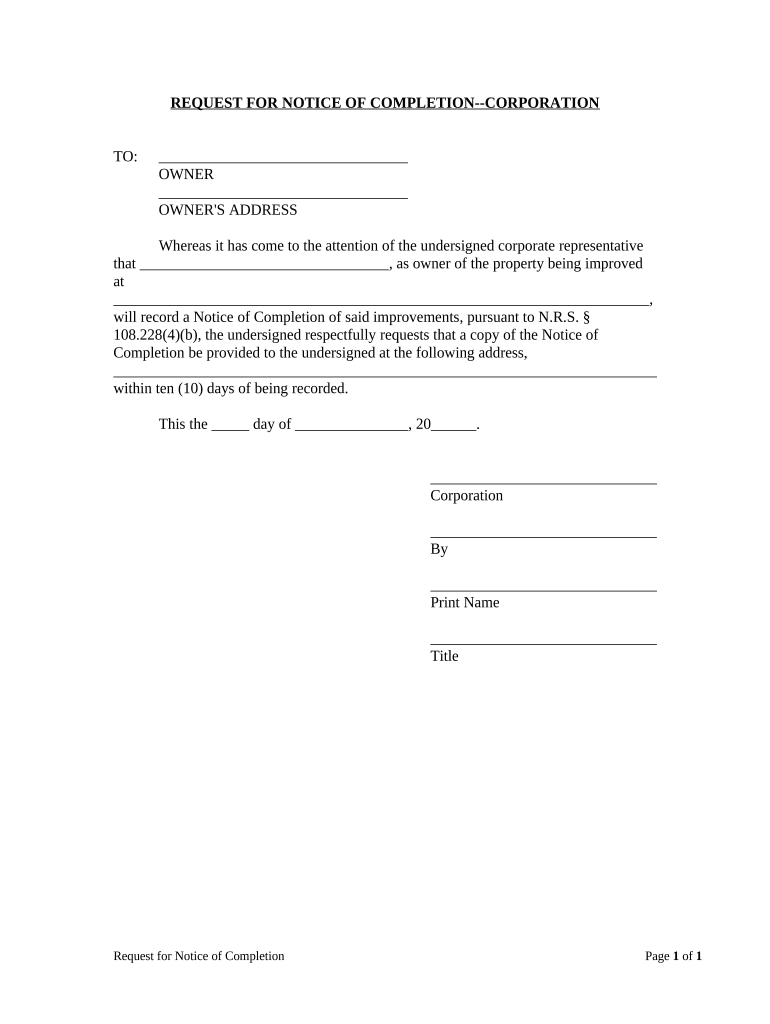 Nevada Request Form