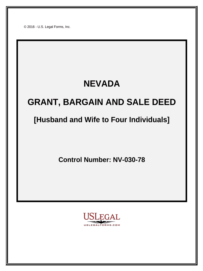 Grant, Bargain and Sale Deed Husband and Wife to Four Individuals Nevada  Form