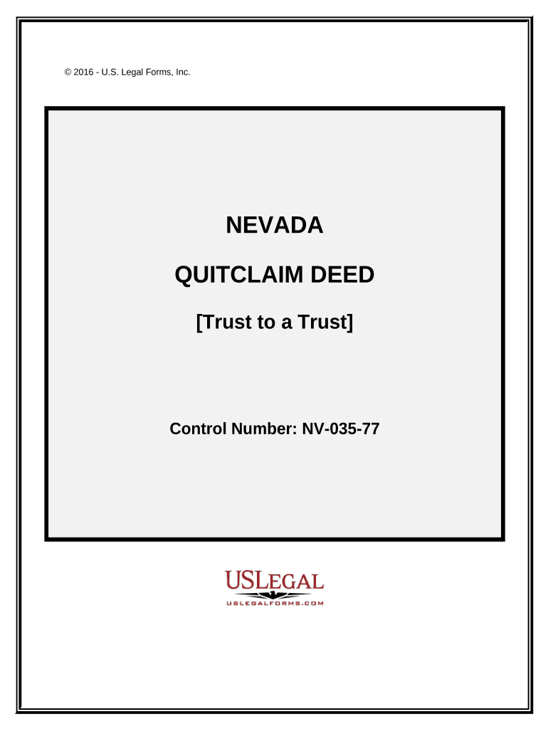 Quitclaim Deed Trust to a Trust Nevada  Form