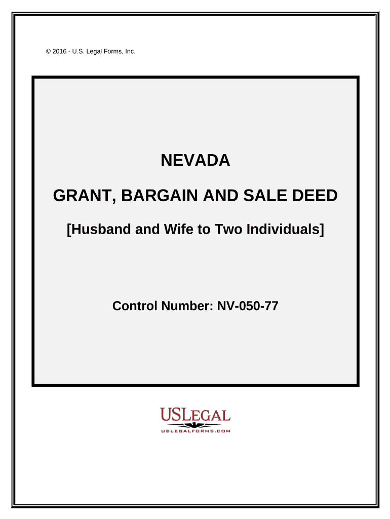 Grant, Bargain and Sale Deed from Husband and Wife to Two Individuals Nevada  Form