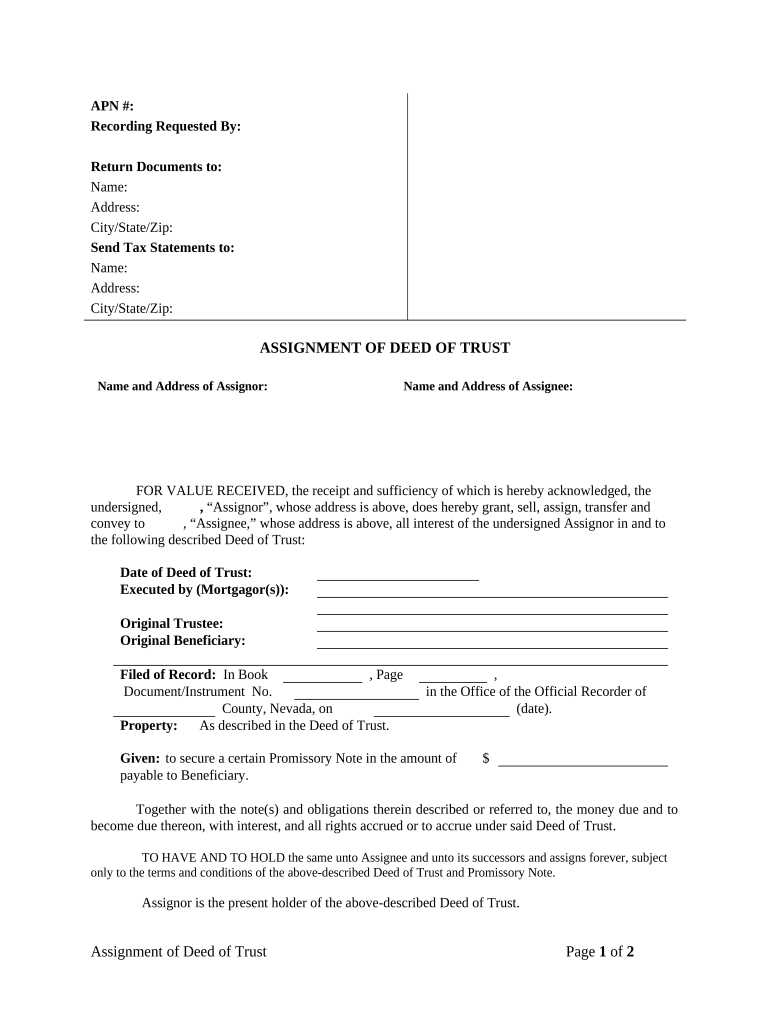 Nevada Holder  Form