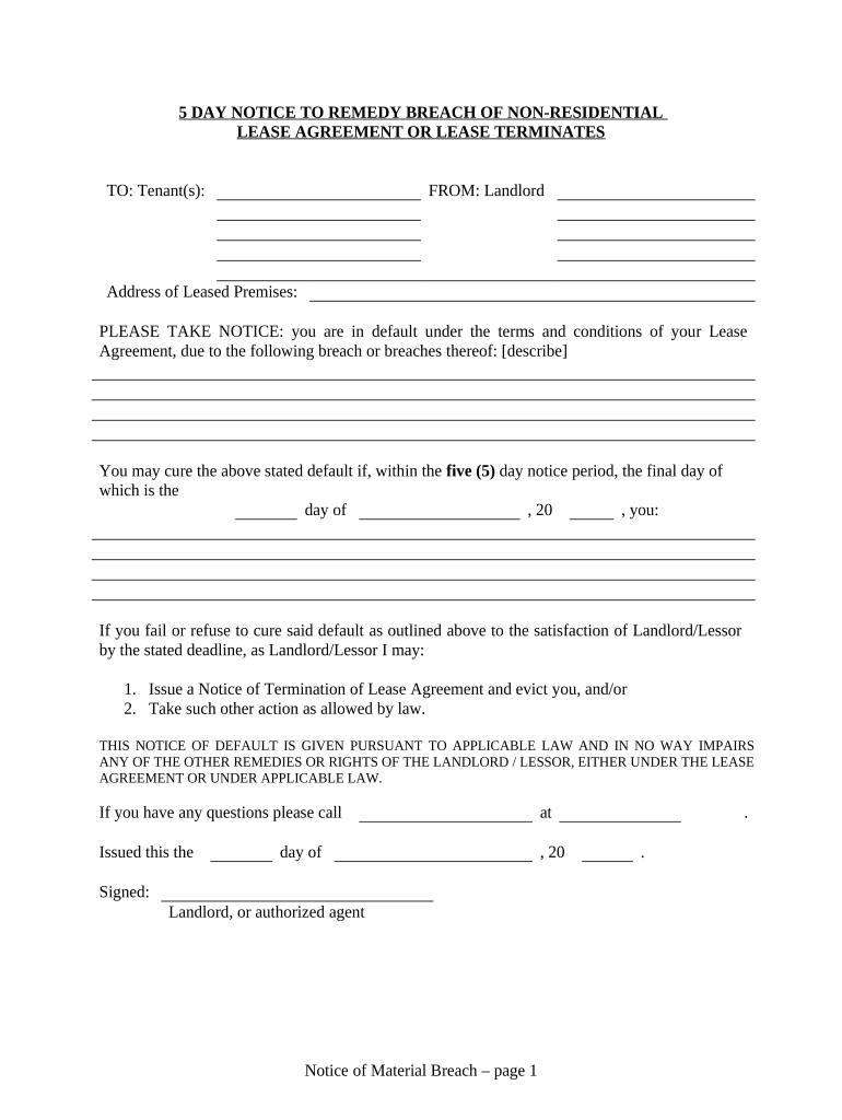 Nevada Breach  Form