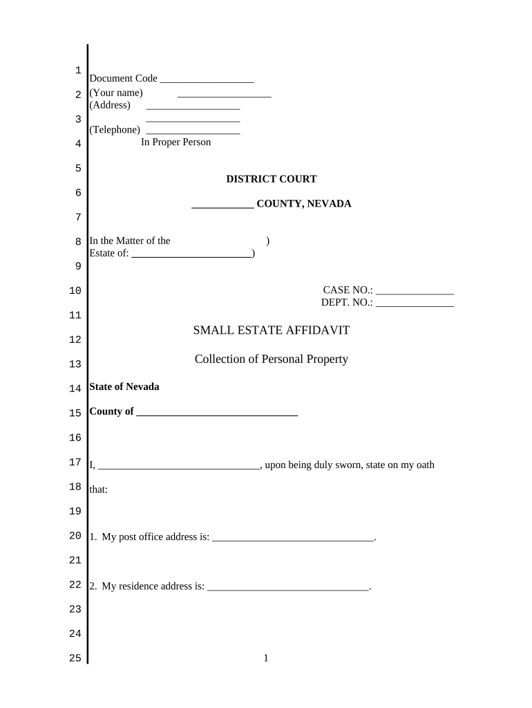 Nevada Property  Form