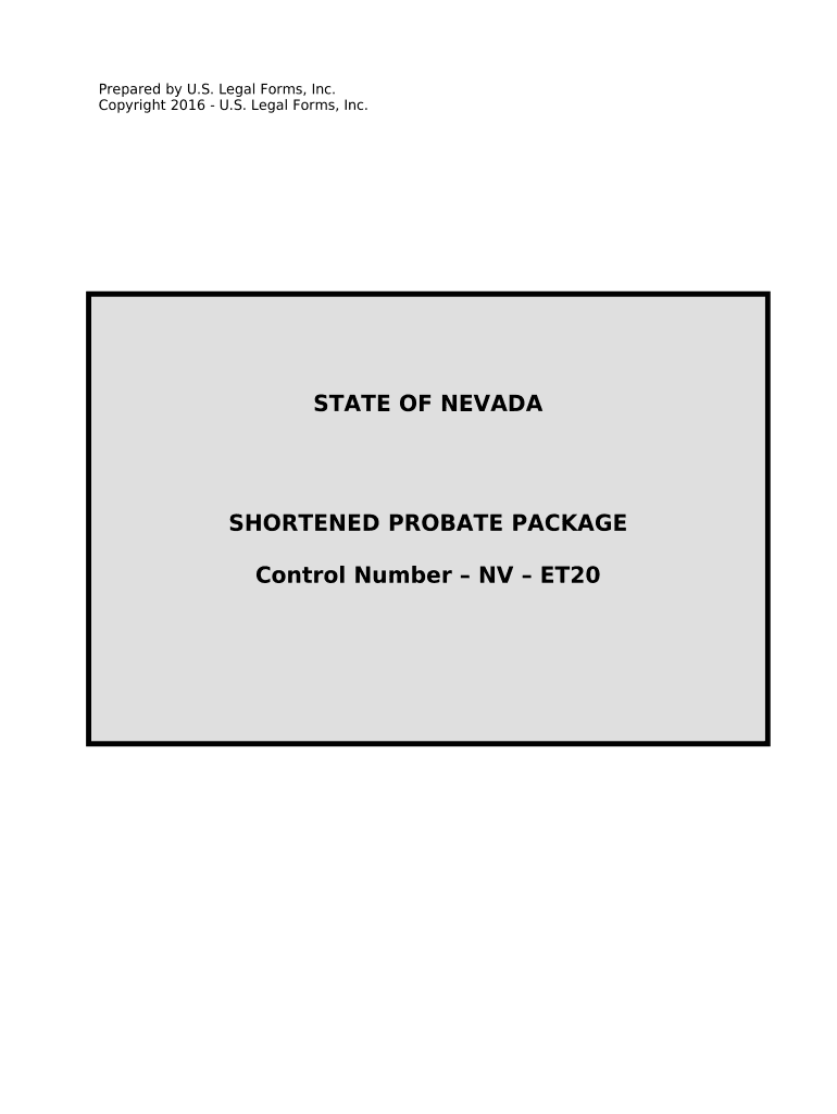 Fill and Sign the Nevada Probate Form