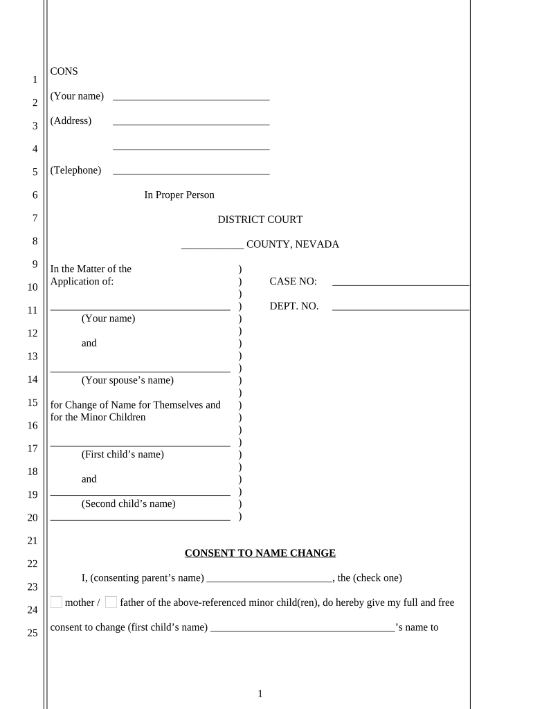 Nevada Consent Form