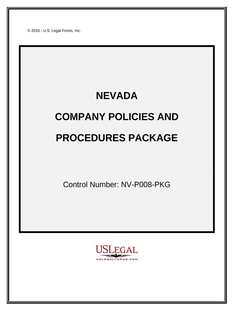 Company Employment Policies and Procedures Package Nevada  Form
