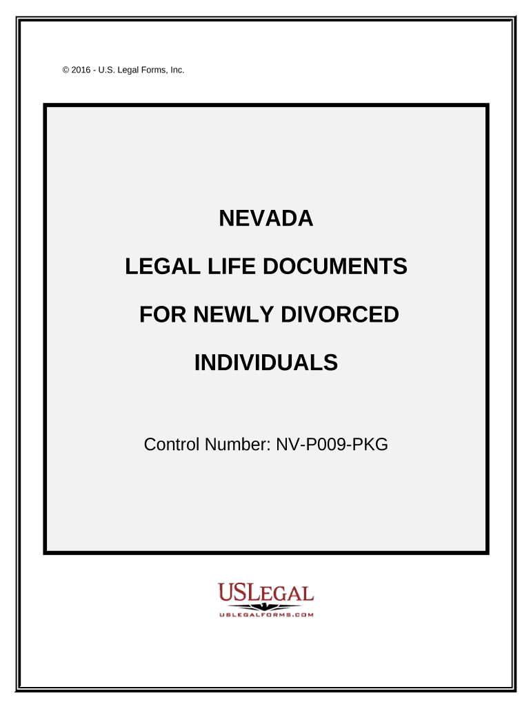 Newly Divorced Individuals Package Nevada  Form