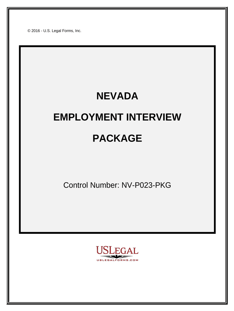 Employment Interview Package Nevada  Form