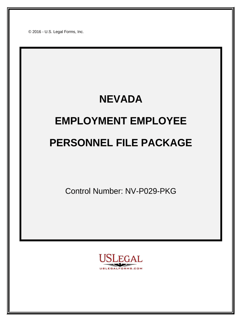 Employment Employee Personnel File Package Nevada  Form