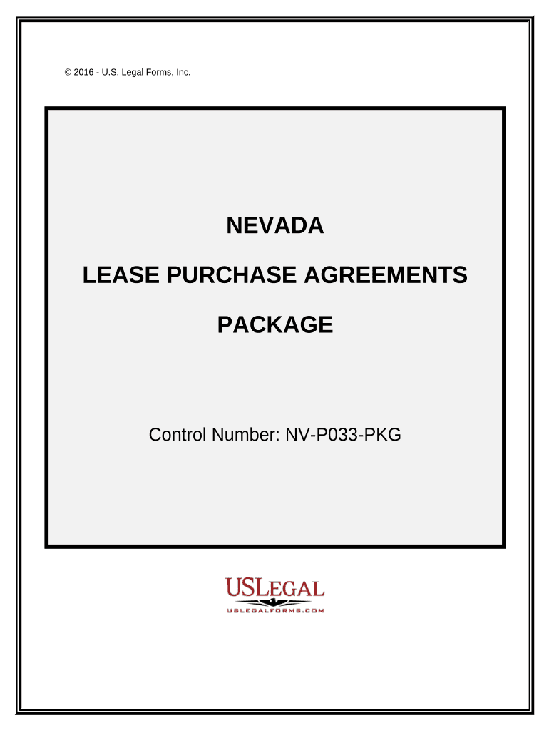 Lease Purchase Agreements Package Nevada  Form