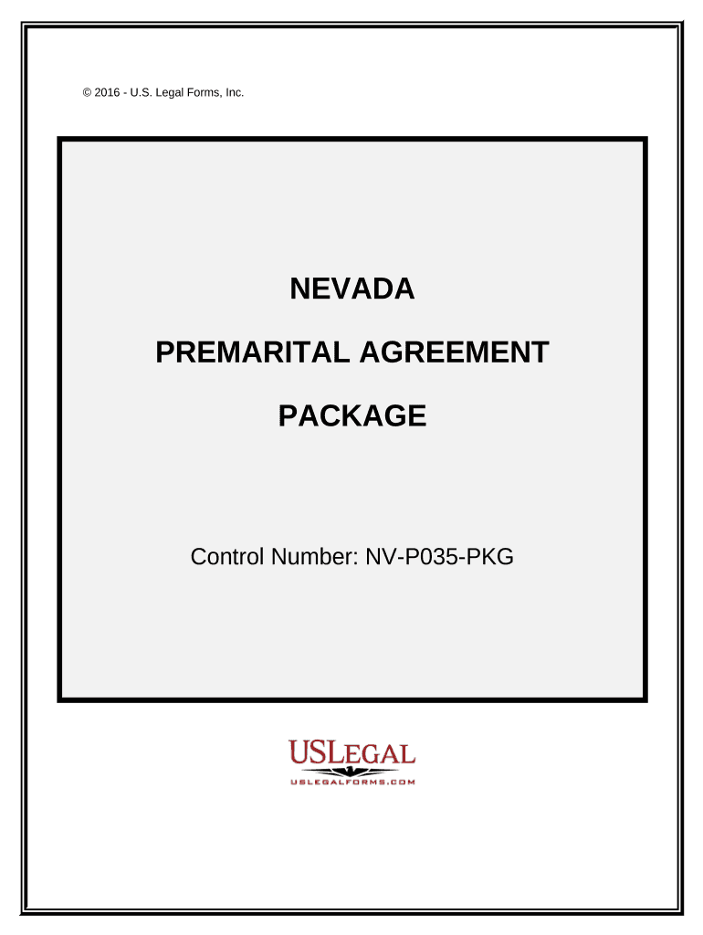 Premarital Agreements Package Nevada  Form