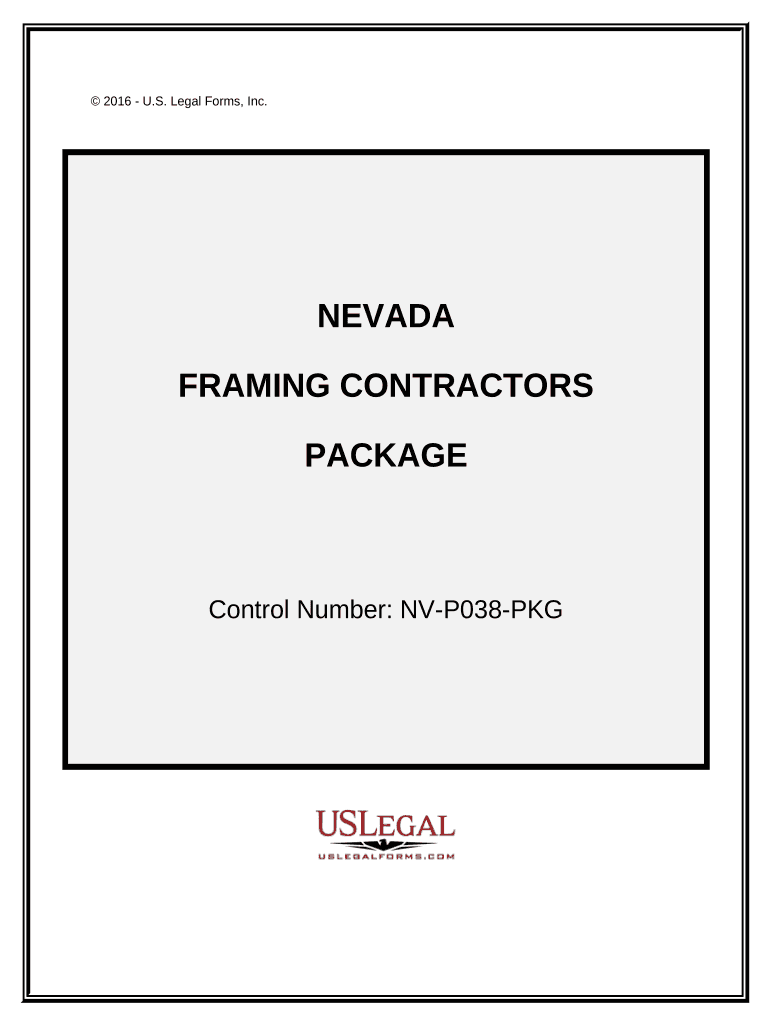 Framing Contractor Package Nevada  Form