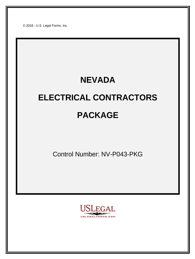Electrical Contractor Package Nevada  Form