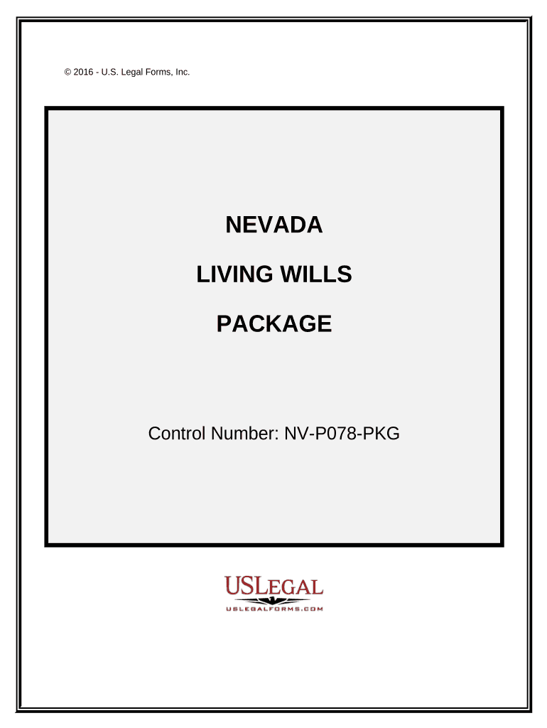 Fill and Sign the Living Wills and Health Care Package Nevada Form