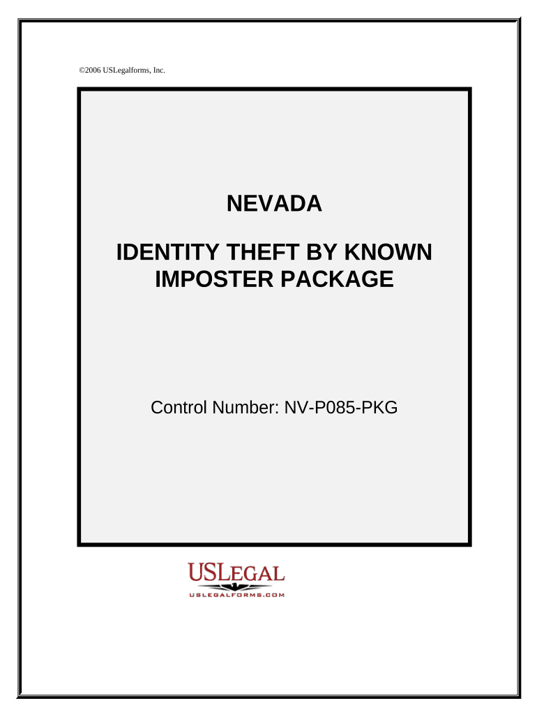 Identity Theft by Known Imposter Package Nevada  Form