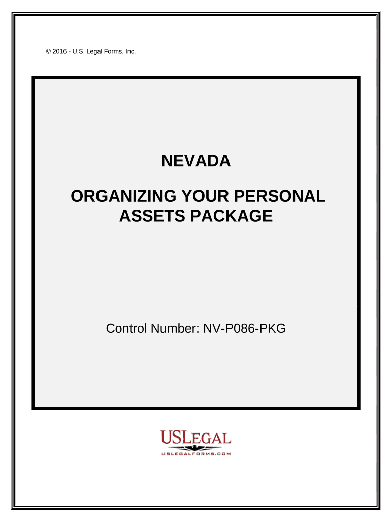 Organizing Your Personal Assets Package Nevada  Form