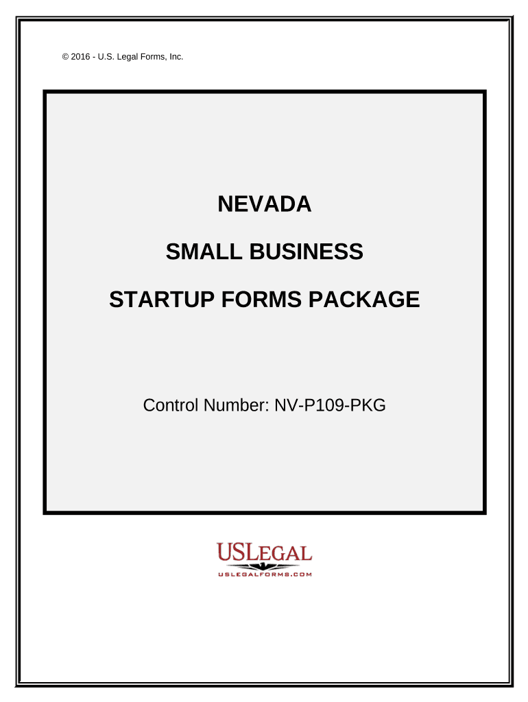 Nevada Small Business Startup Package Nevada  Form