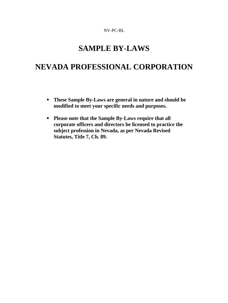 Nevada Professional Corporation  Form