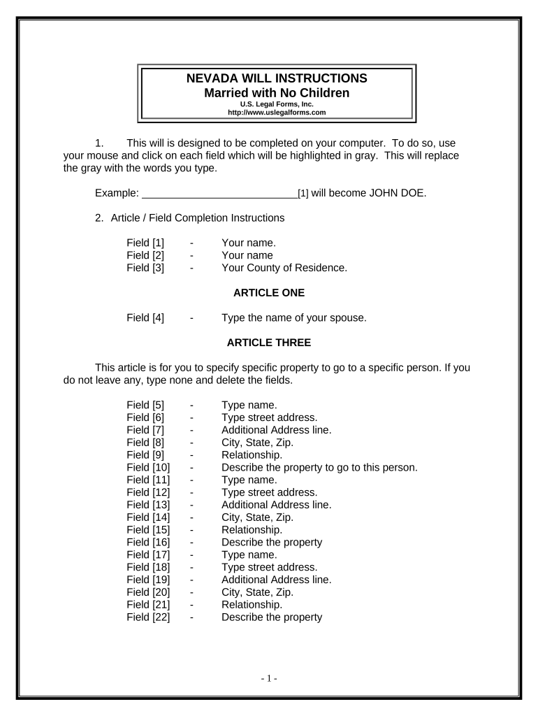 Nevada Married  Form