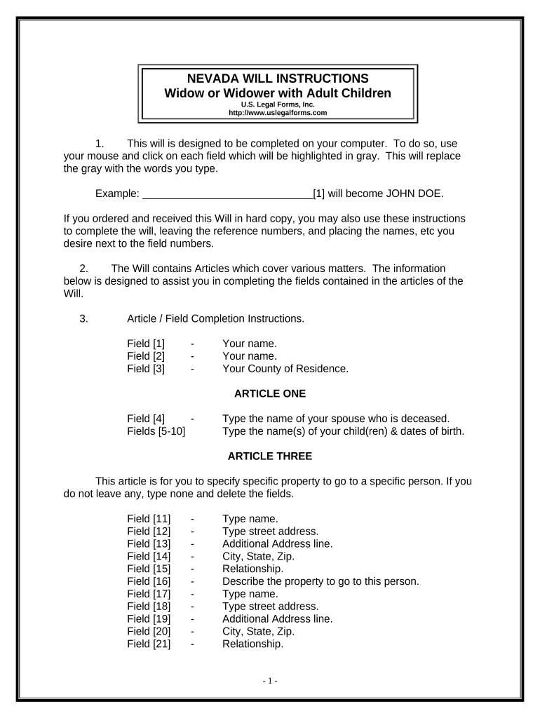 Nevada Widow  Form