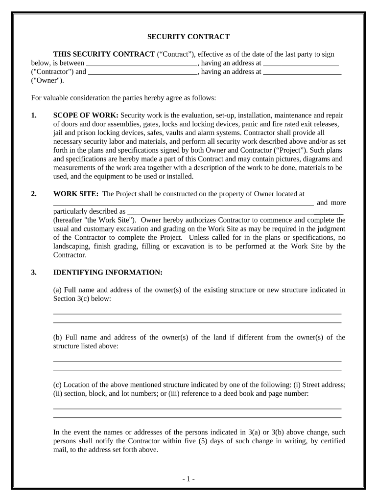 New York Contract  Form