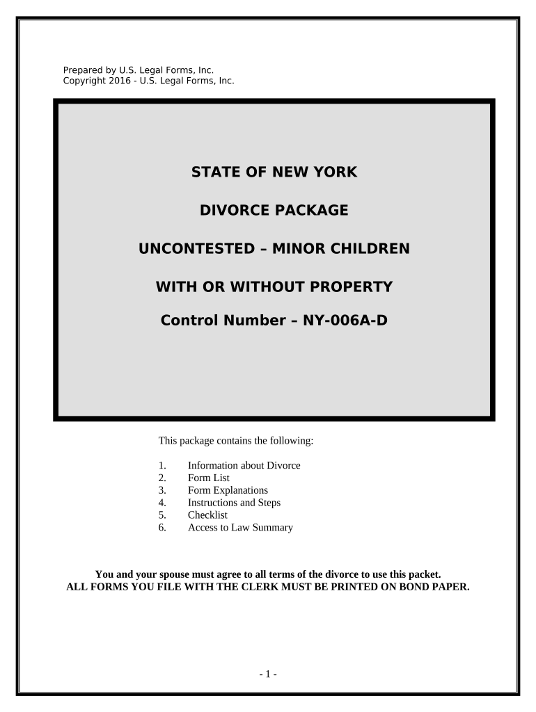 New York Divorce  Form