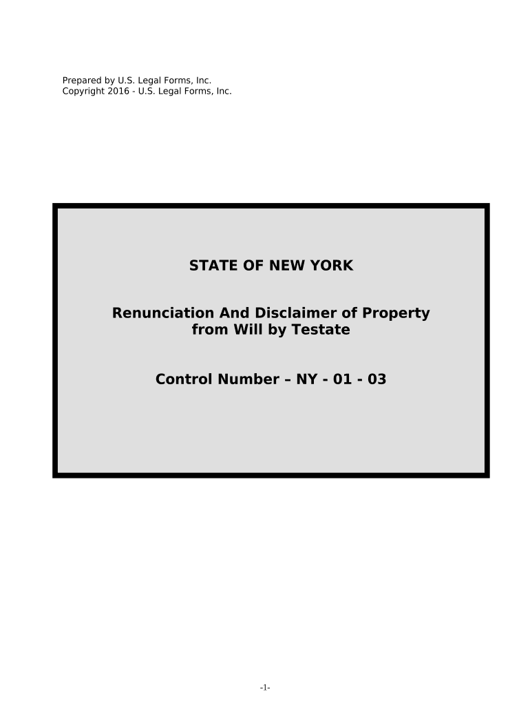New York Disclaimer  Form