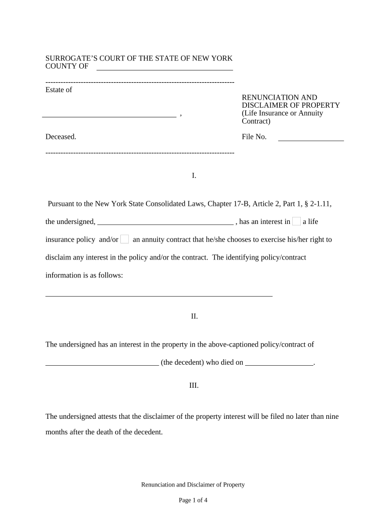 Ny Property  Form