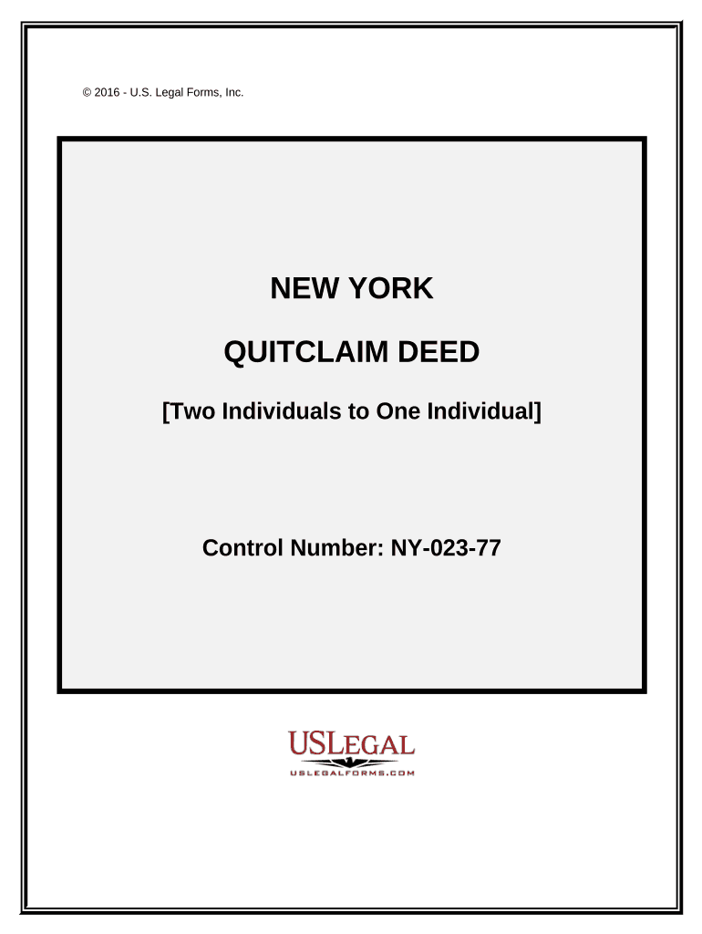 New York Quitclaim Deed Form