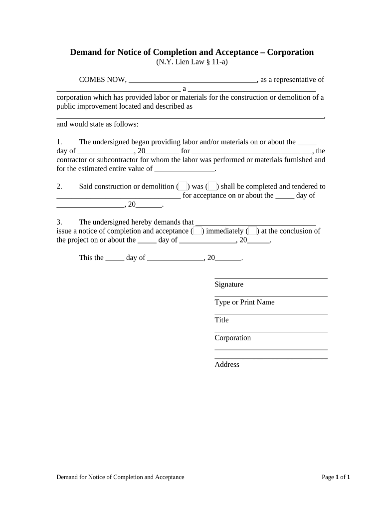 Ny Demand Notice  Form