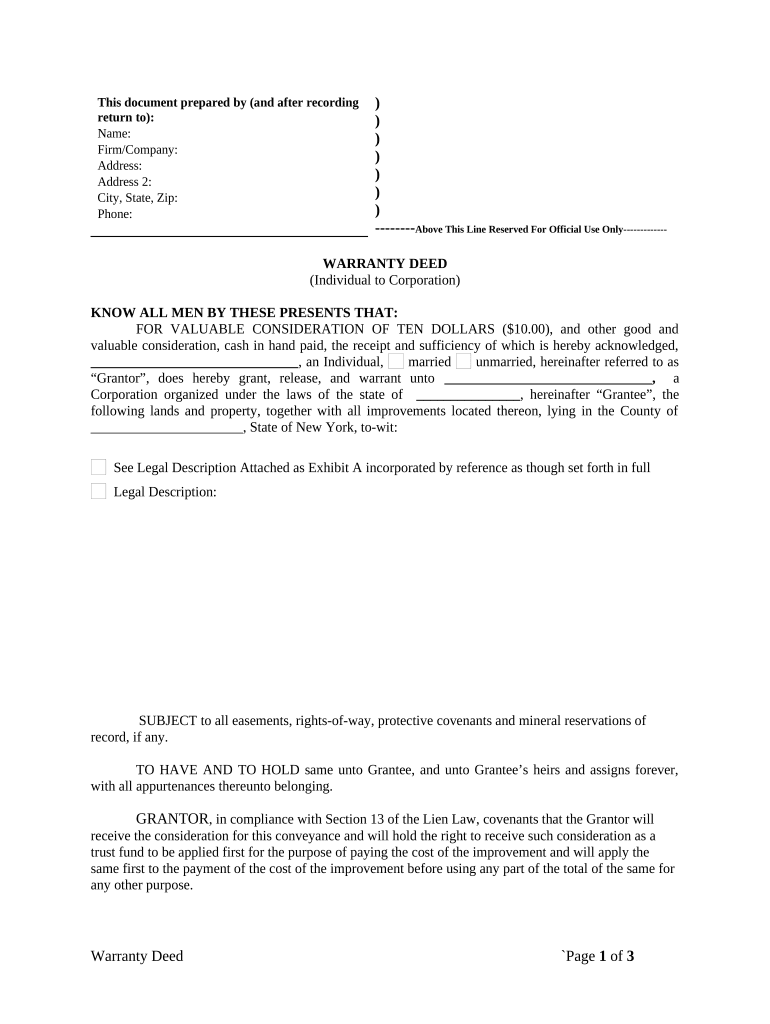 New York Corporation  Form