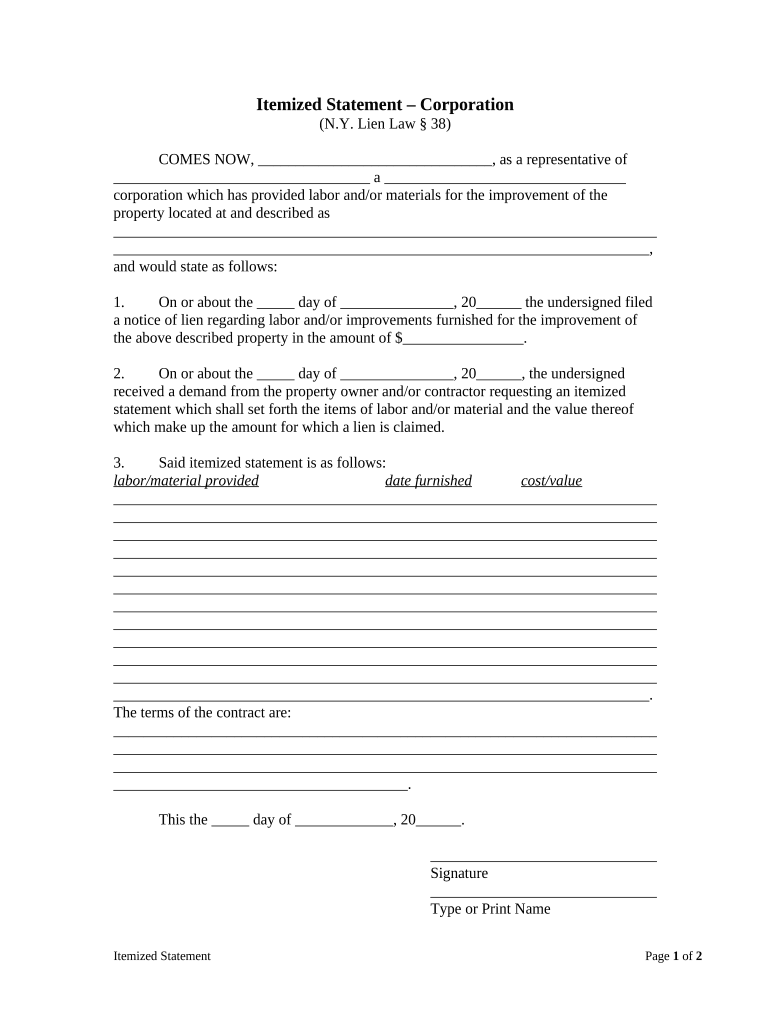 New York Mechanics Ny  Form