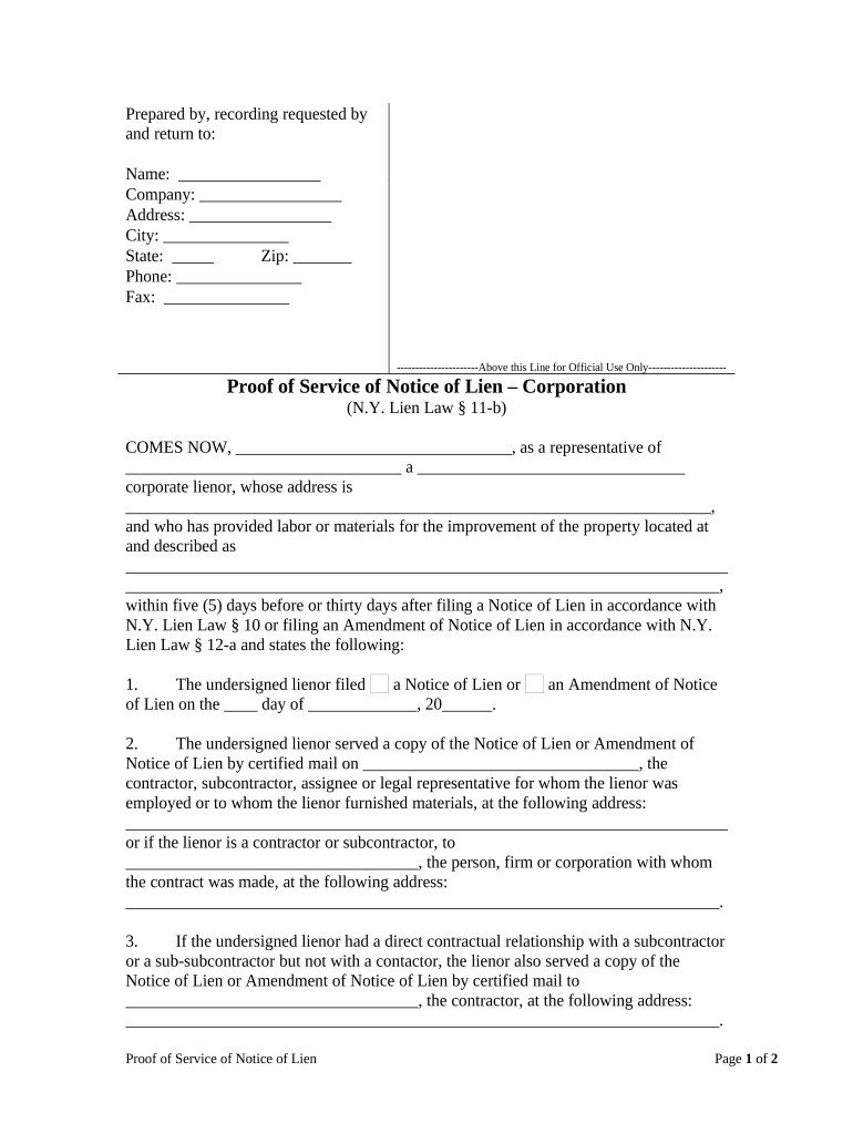 New York Corporation  Form